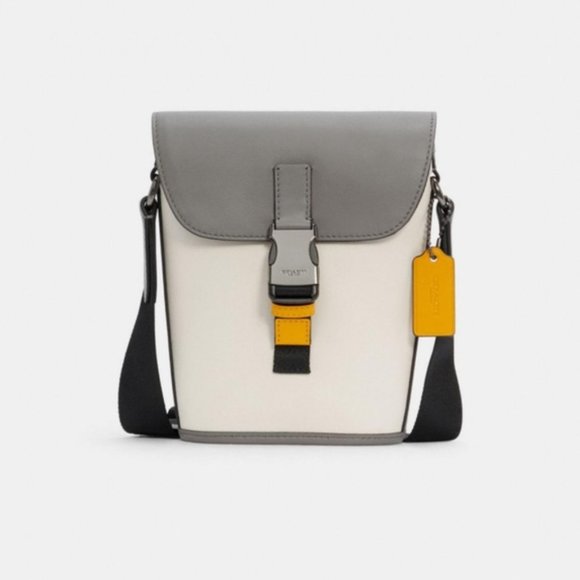 Unisex Track Colorblock Crossbody Bag Gray Yellow